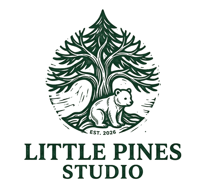 Little Pines Studio — woodcut bear